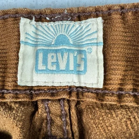 Y2K Levi's Corduroy Pants Women's Measured 31x32 Straight Brown Stretch Tag 6M - Picture 5 of 16